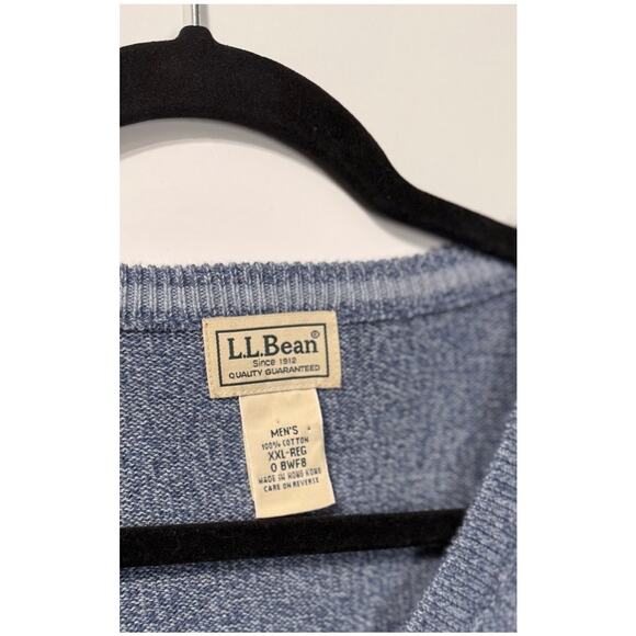 L.L Bean Sweater V Neck Long Sleeve Cotton Blue Relaxed Fit Men's Size XXL - Picture 3 of 8